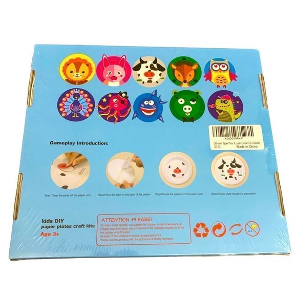Qilemore Kids DIY Paper Plates Craft Kits Skills Development Creative Art - Picture 2 of 5